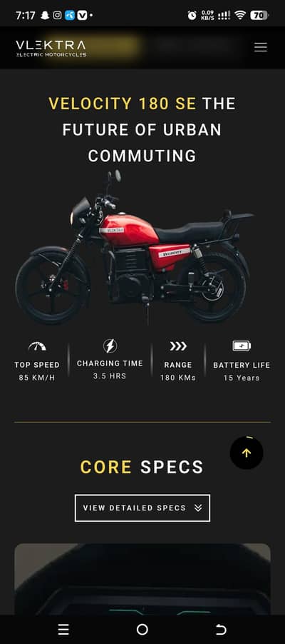 Velocity Electric Bike 180  only 1 week used 400 km