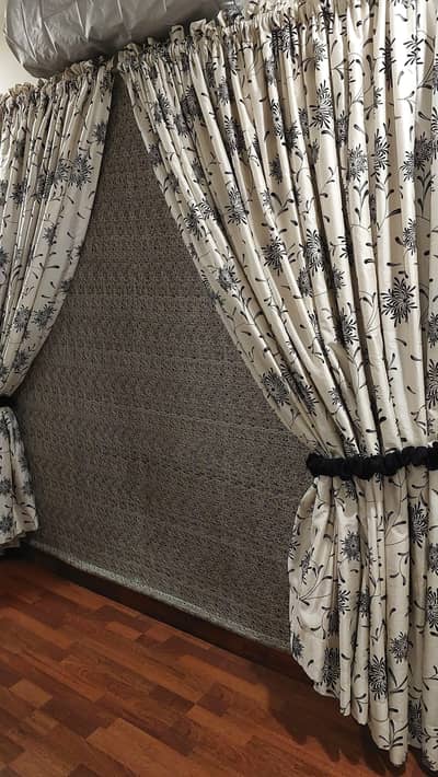 Raw Silk Curtains with blinds for sale
