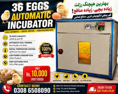 36 Eggs Automatic Egg Incubator | Fully Automatic| Excellent Condition