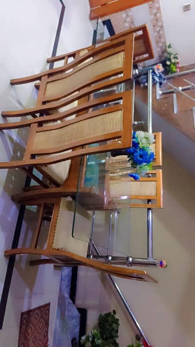 Beautiful Wooden Dining Table Set for Sale 