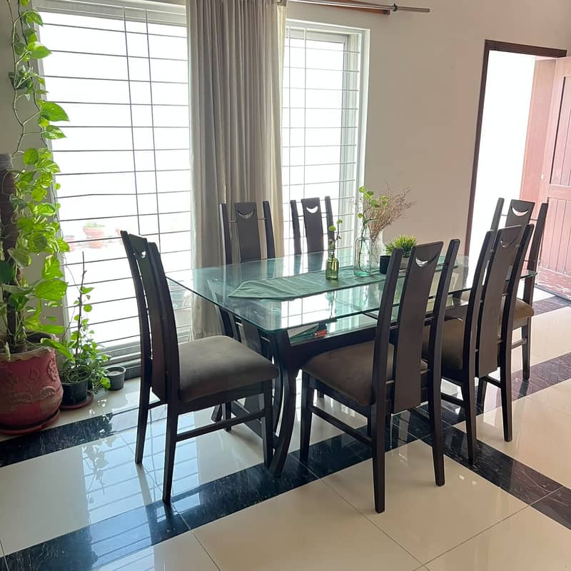 Solid Wood Dining Table Set — 6 Chairs 0