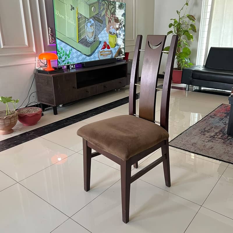 Solid Wood Dining Table Set — 6 Chairs 1
