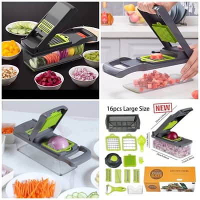 16 in 1 Multifunctional Vegetable Chopper, Cutter, Grator & Slicer