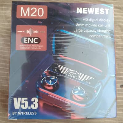 M20 TWS Wireless Earbuds - HD LED Display | ENC Technology | Bluetooth