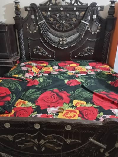 Furniture set 1 king size bed 2 side table 1 showcase and 1 dressing