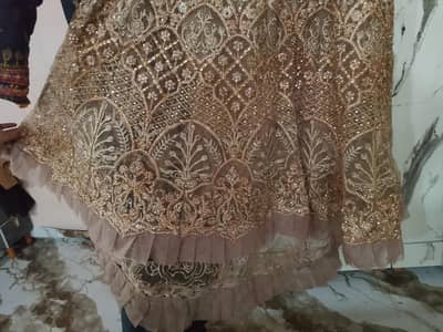 used Fancy Golden Maxsi  Drees Party Wear