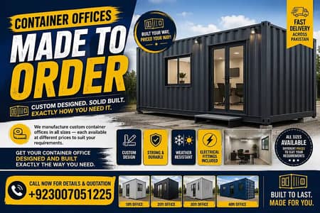 Custom Container Offices Made to Order Across Pakistan 03007051225