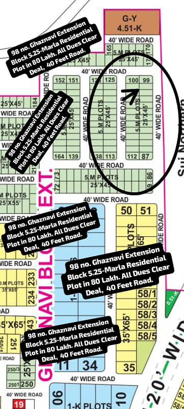 98 no. Ghaznavi Extension Block 5.25-Marla Residential Plot in 80 Lakh. All Dues Clear Deal, 40 Feet Road. Best Location For Constructing Your Dream House In Bahria Town Lahore.