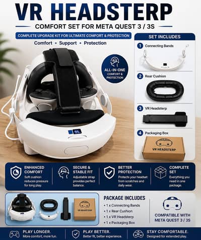 VR Head Strap Comfort Set for Meta Quest 3 / 3S /VR Headset/ 256 / 512