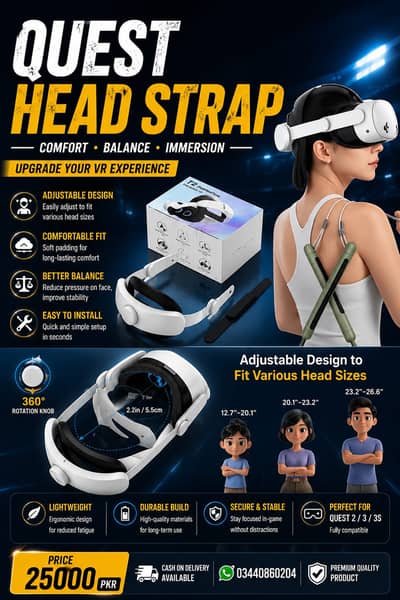 VR Head Strap Comfort Set for Meta Quest 3 / 3S /VR Headset/ 256 / 512