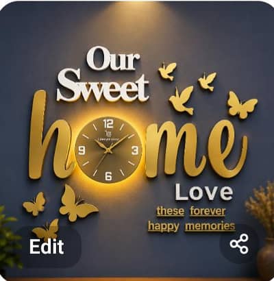 3D Sweet Home Decorative Wall Clock