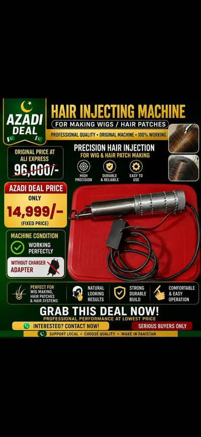 Hair injecting Machine for making wigs/ hair patches