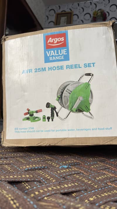 Water pipe Argos 25M Garden Hose Reel Set Complete Watering System