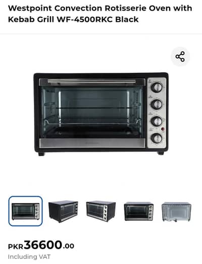 westpoint convection rotisserie oven with kebab grill wf-4500rkc black