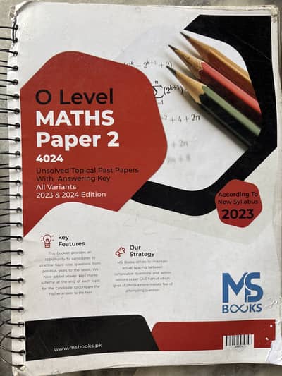 Mathematics O levels past papers; MS Books.