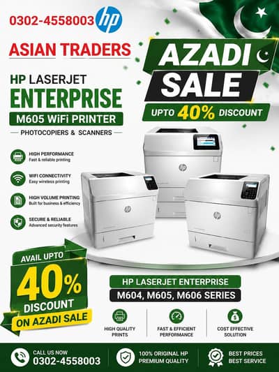 HP LaserJet M604, M605, M606, M607, M608, M609 Printers WiFi Copier &