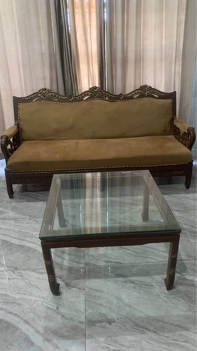 Royal Antique 5-Seater Pure Wood Sofa Shesham