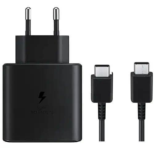 Original Samsung 45W Super Fast Charger with USB-C to USB-C Cable | PD Power Adapter for Galaxy Note, S Series, Z Fold/Flip | Genuine Type C Wall Charger