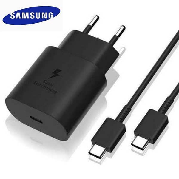 Original Samsung 45W Super Fast Charger with USB-C to USB-C Cable | PD Power Adapter for Galaxy Note, S Series, Z Fold/Flip | Genuine Type C Wall Charger