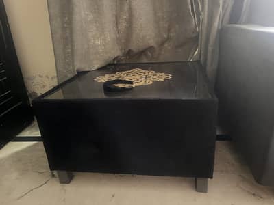 Black and grey L shaped sofa
