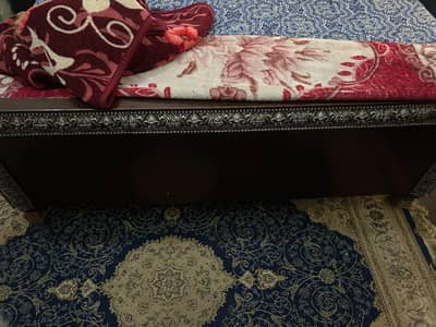 King size bed with two side tables/ Inter wood and elegant silver work
