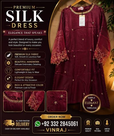 Silk embrioded dress