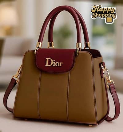 Dior Style Shoulder Bag Brown PU leather