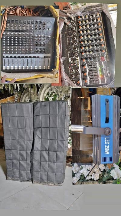 DJ Sound System (speaker, Mixer,Foucus Light)