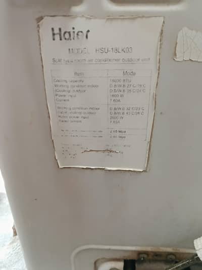 Haier 1.5 tan very good condition original full chill kr dyta hai