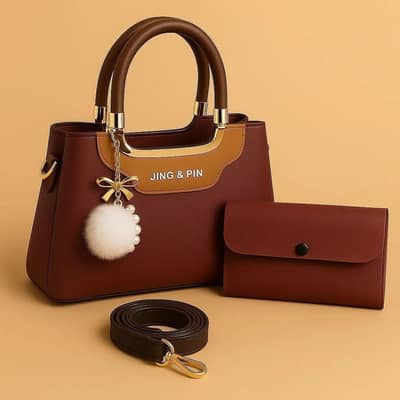 Classic Women’s Fashion Bag * Premium 3-in-1 Handbag Set