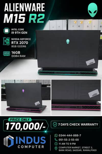 Dell Alienware M15 R2 i9 9th Gen(H) | RTX 2070 8GB | RGB | for sell