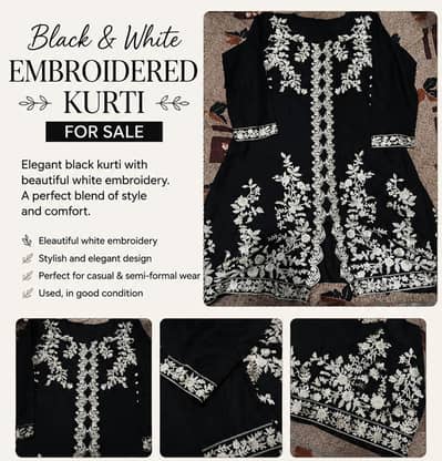 Black Embroidered Women’s Kurti