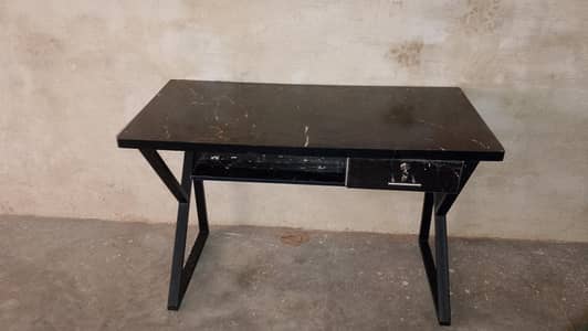 k model study table 2by4 feet with chir comy white and  black colour