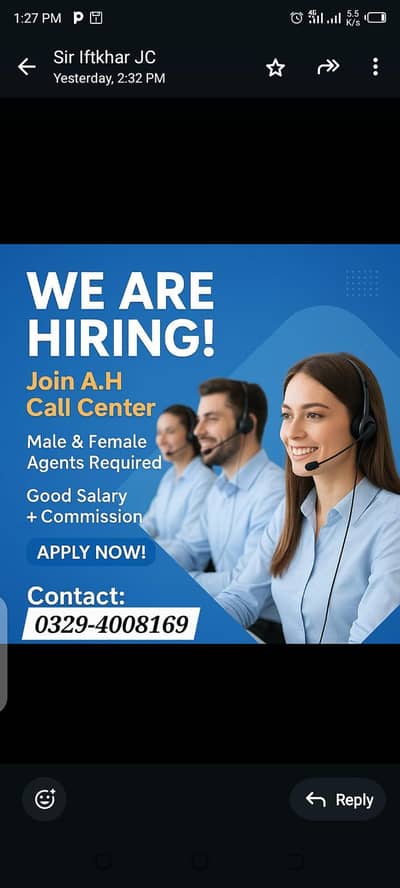 Urdu & English Call Center | Part Time | Full Time | Office Based Job