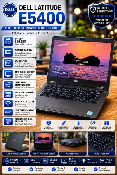 DELL Latitude E5400 8th Gen Core i5 8GB DDR4 RAM 256GB SSD