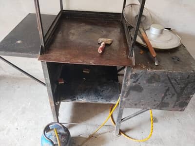 Counter available for Burger shawarma & anda tiki ka liya sath fries
