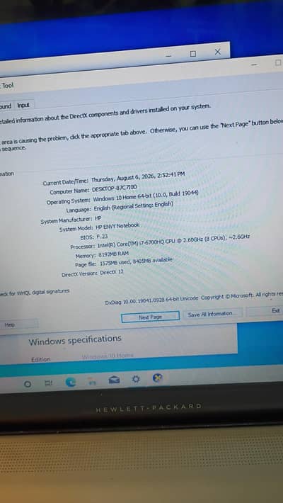 hp ENVY Notebook core i7 6th touch screen