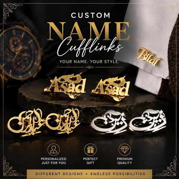 Personalized Custom Name Cufflinks for Men