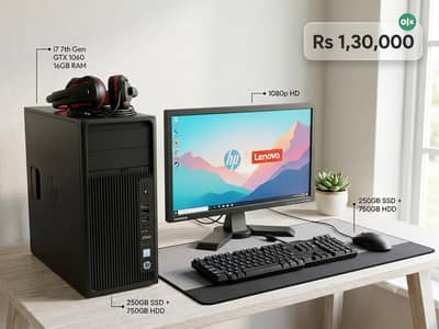 Core i7 7th Gen / 16GB RAM / GTX 1060 / 1080p Monitor ( 03274088285 )