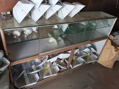 mobile shop counter for sale glass + wood