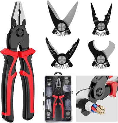 5in1 Multifunction Plier Quick Change Pliers Head Set with Wire Pliers
