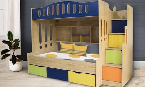 Multi-functional Kid's Bunk Bed with Storage