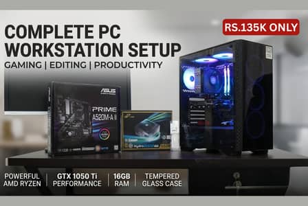 Complete Gaming PC Setup – Ryzen 5 5600 | GTX 1050 Ti 4GB | 16GB RAM |