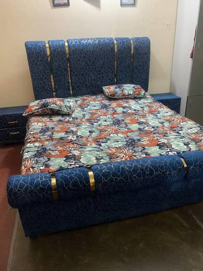 bed, dressing, side tables