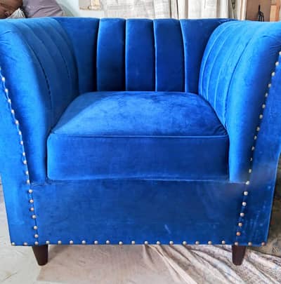 Luxury style blue velvet SOFA'S