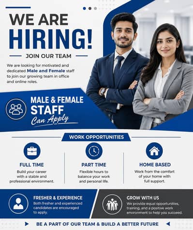 Apply now for online and office work.