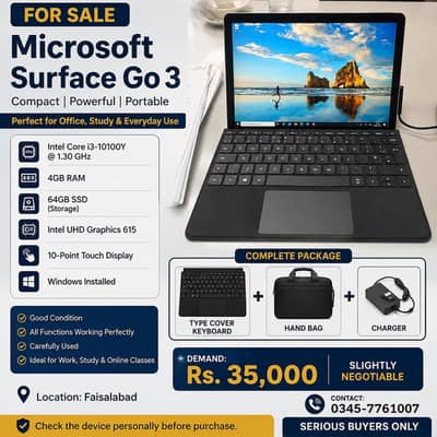  Microsoft Surface Go 3 — For Sale