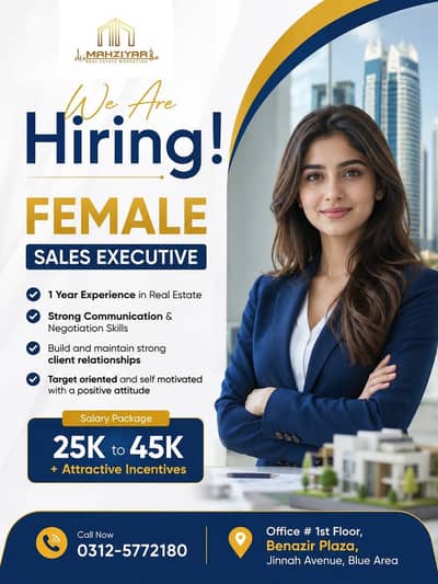 Female Sales Executive Required – Real Estate | Islamabad