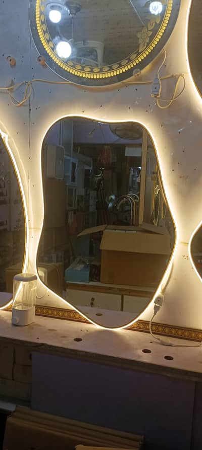 wall hanging marrer with led light