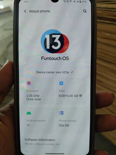 Vivo V23e 8/256 with original box charger
